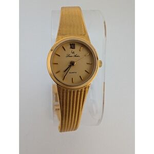 Vintage Louis Arden Superior Watch Women 20mm Gold Case 6.75" Band- New Battery